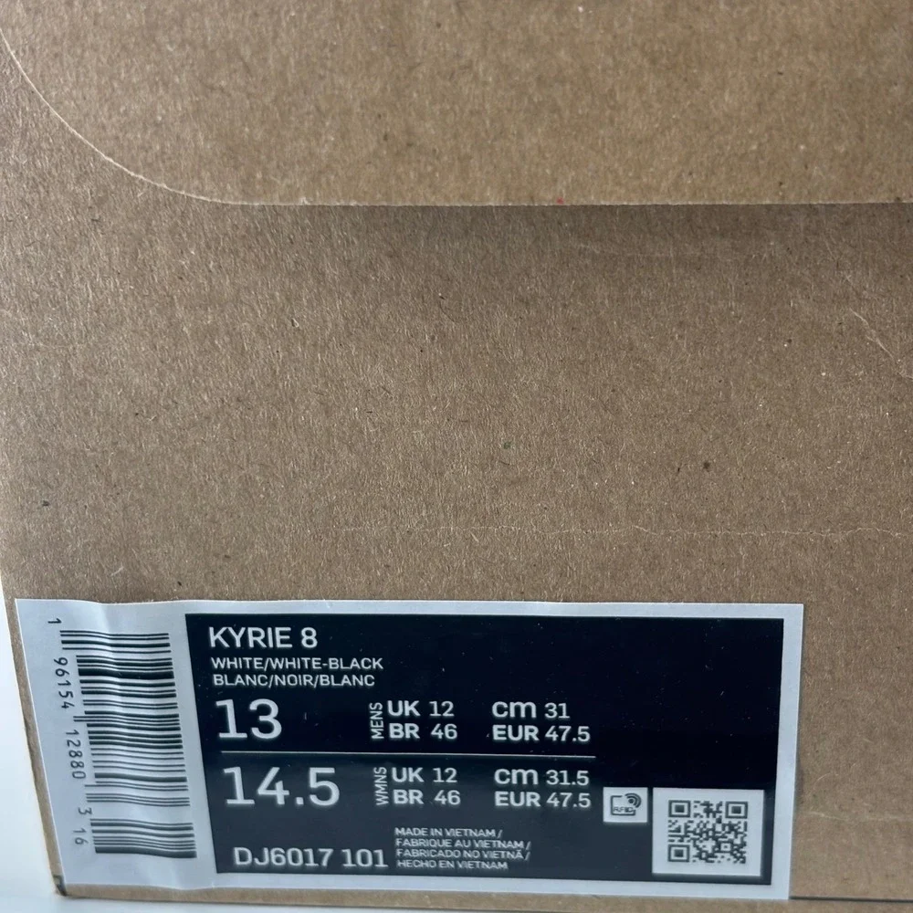 Nike Kyrie Low 5 Mens 13 White Black Marble DJ6012-101 Basketball Sneakers